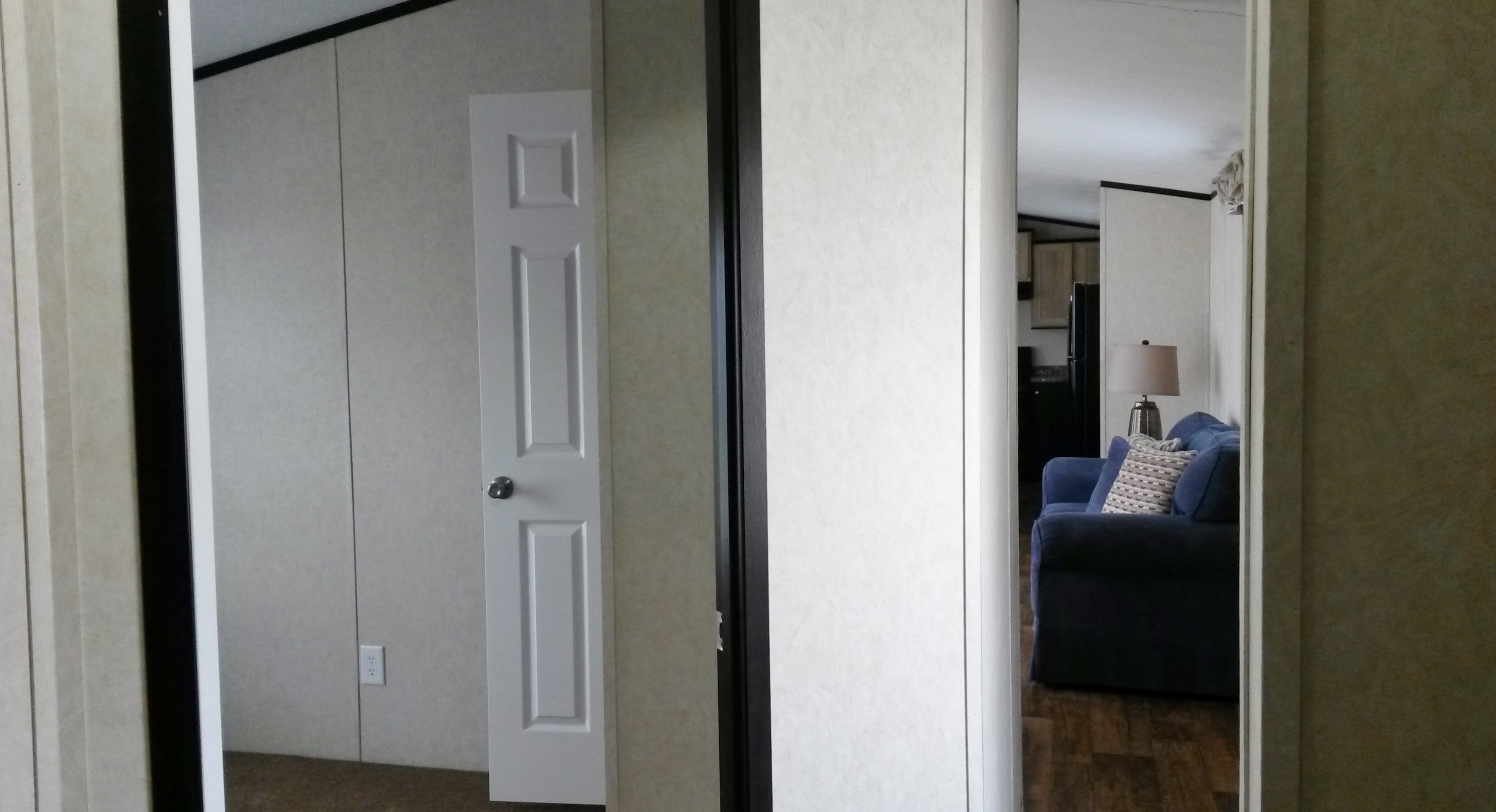 Looking back to living area