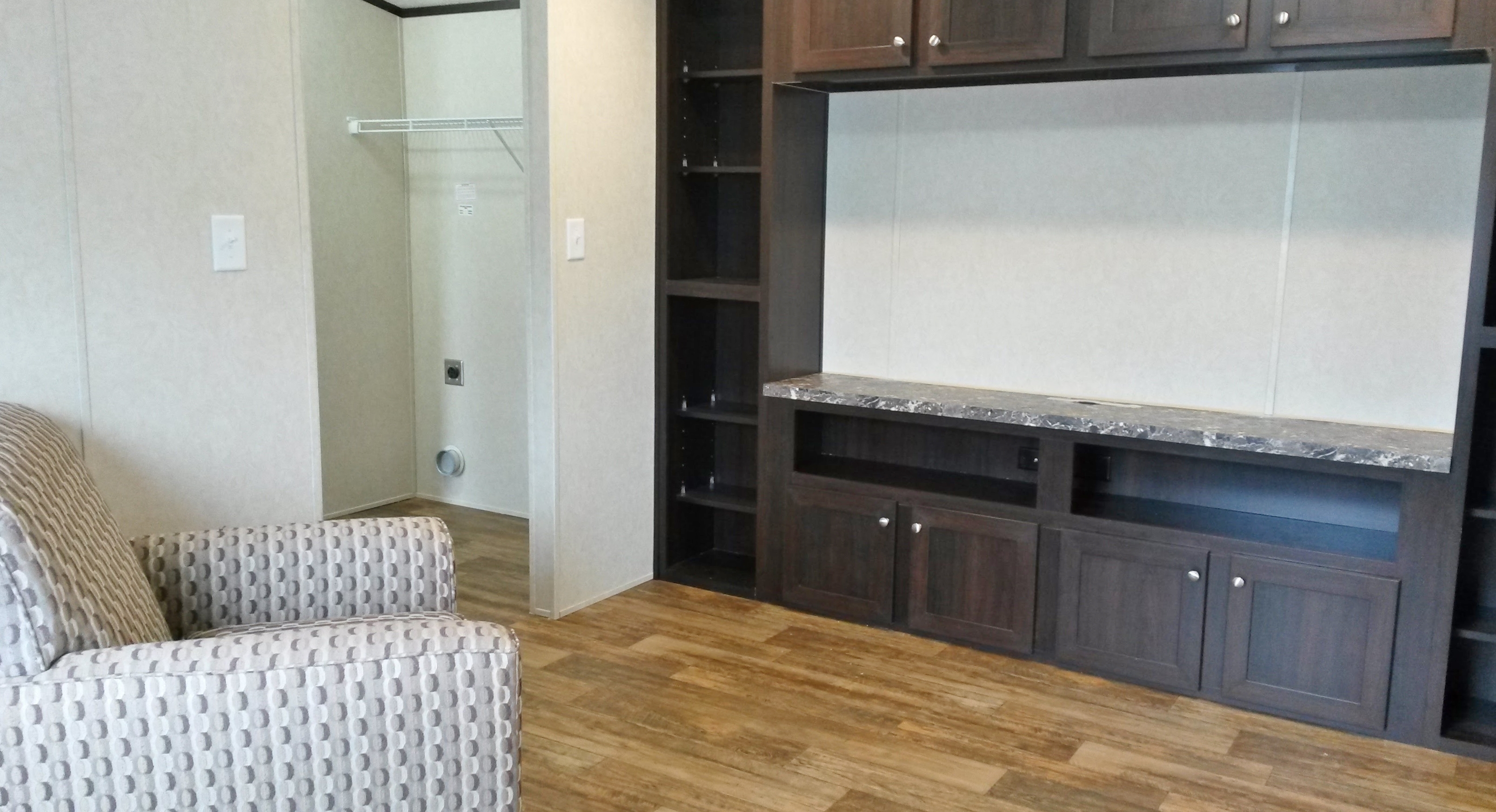The entertainment center is just perfect