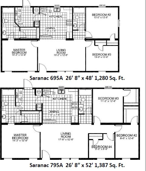 The Larger 695 Model and the 4 Bedroom 795 Model
