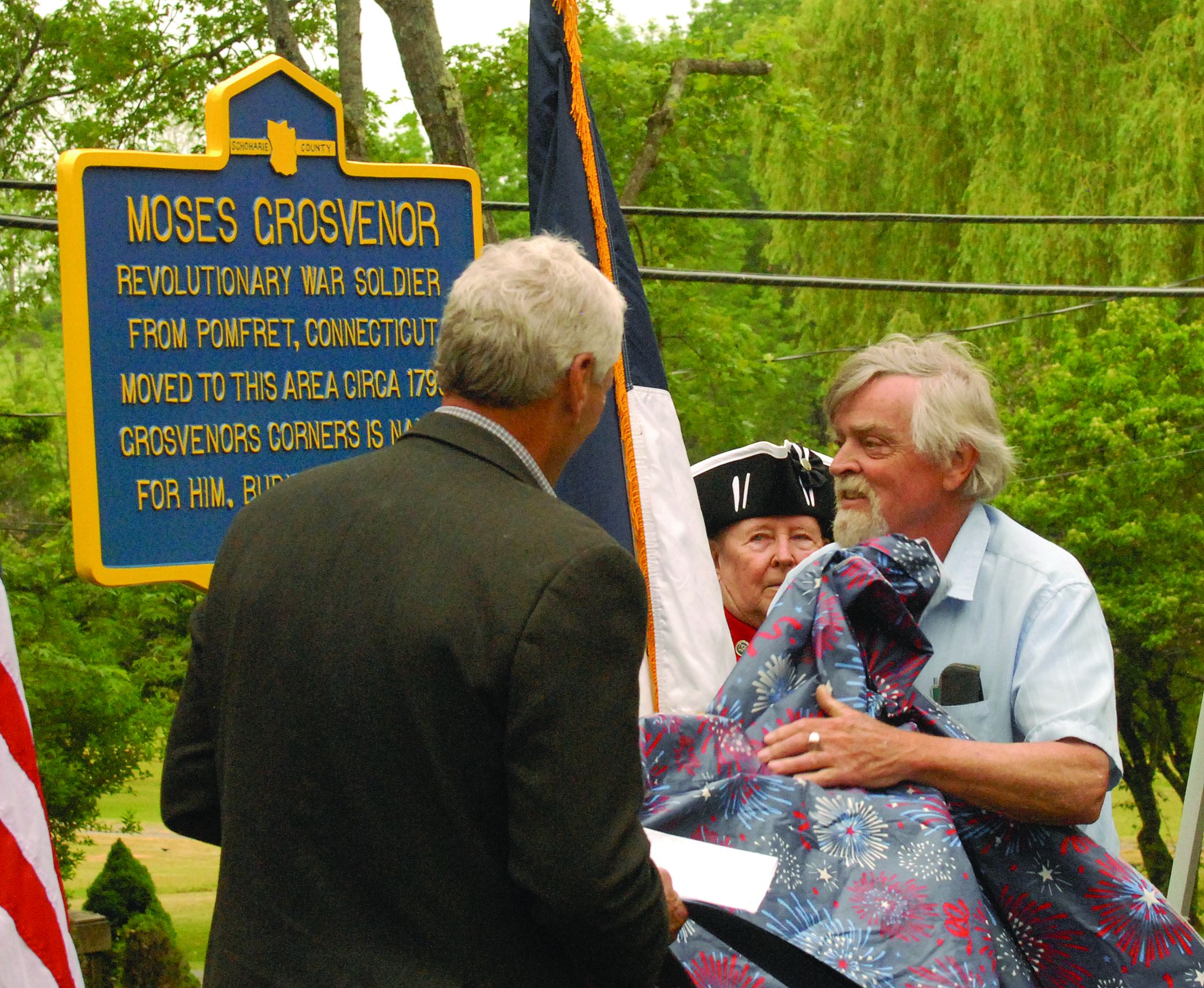 Grosvenors Corners honors namesake