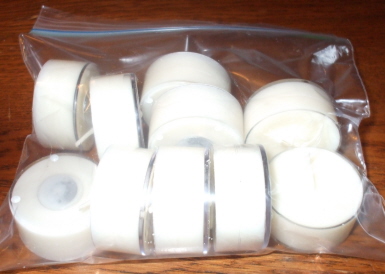 Unscented  Soy wax tea lights, bag of 10, all natural soy poured into high quality clear plastic cups