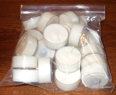 Unscented Soy wax  tea lights, bag of 25, all natural soy poured into high quality clear plastic cups