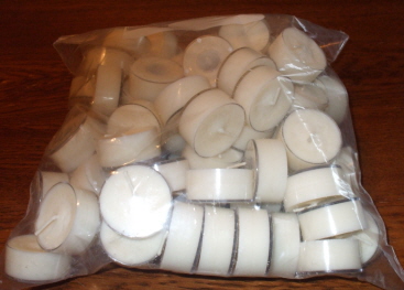 Unscented Soy wax tea lights, bag of 50, all natural soy poured into high quality clear plastic cups