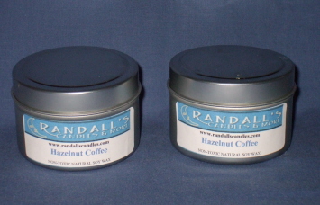 Soy candle, 4 oz travel tin w/lid