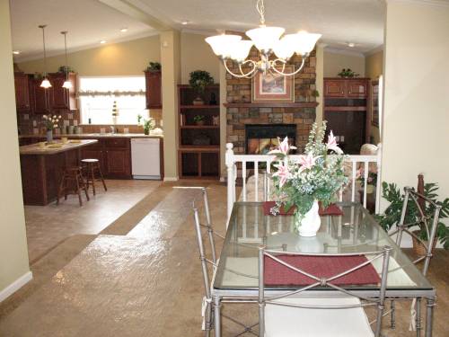 Dining Room to Family Room and Kitchen