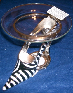 Shoes Tart Burner, oil warmer High Heel  Zebra Pattern #65016