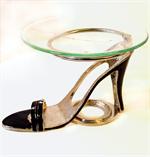 Shoes tart burner, oil warmer, pewter high heels 65023