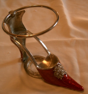 Shoes tart burner, oil warmer, pewter high heels 65024