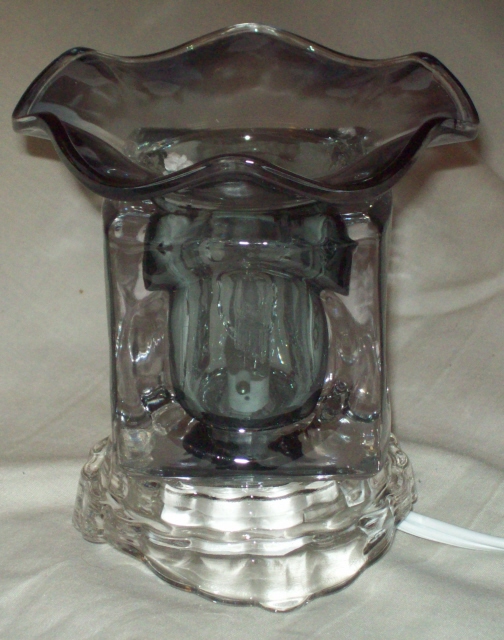 --306bk Electric tart burner, oil warmer solid square glass  black