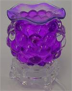 --- 302pu Electric tart burner, oil warmer solid round glass purple