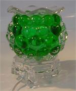 --- 302g Electric tart burner, oil warmer solid round glass green