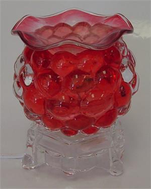 --- 302r Electric tart burner, oil warmer solid round glass red