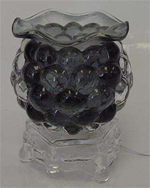 --- 302bk  Electric tart burner, oil warmer solid round glass black