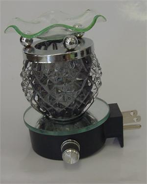 --- 712bk Tart burner, oil warmer, nightlight smoke color round