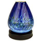 --- 317b Electric tart burner, oil warmer cone shape glass blue