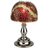 --- 326p Electric tart burner, oil warmer, lamp style glass red