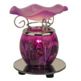 --- 601p Tart burner, oil warmer, round fractal colored purple