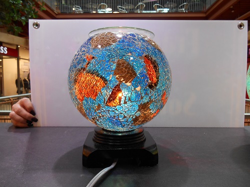 --- 617p Tart burner, oil warmer, round fractal colored green