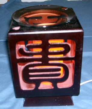 d- Tart Burner, Oil Warmer Electric Wooden Box  Night Light,  d468  Chinese design