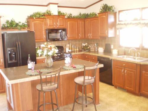 View from living-room to kitchen