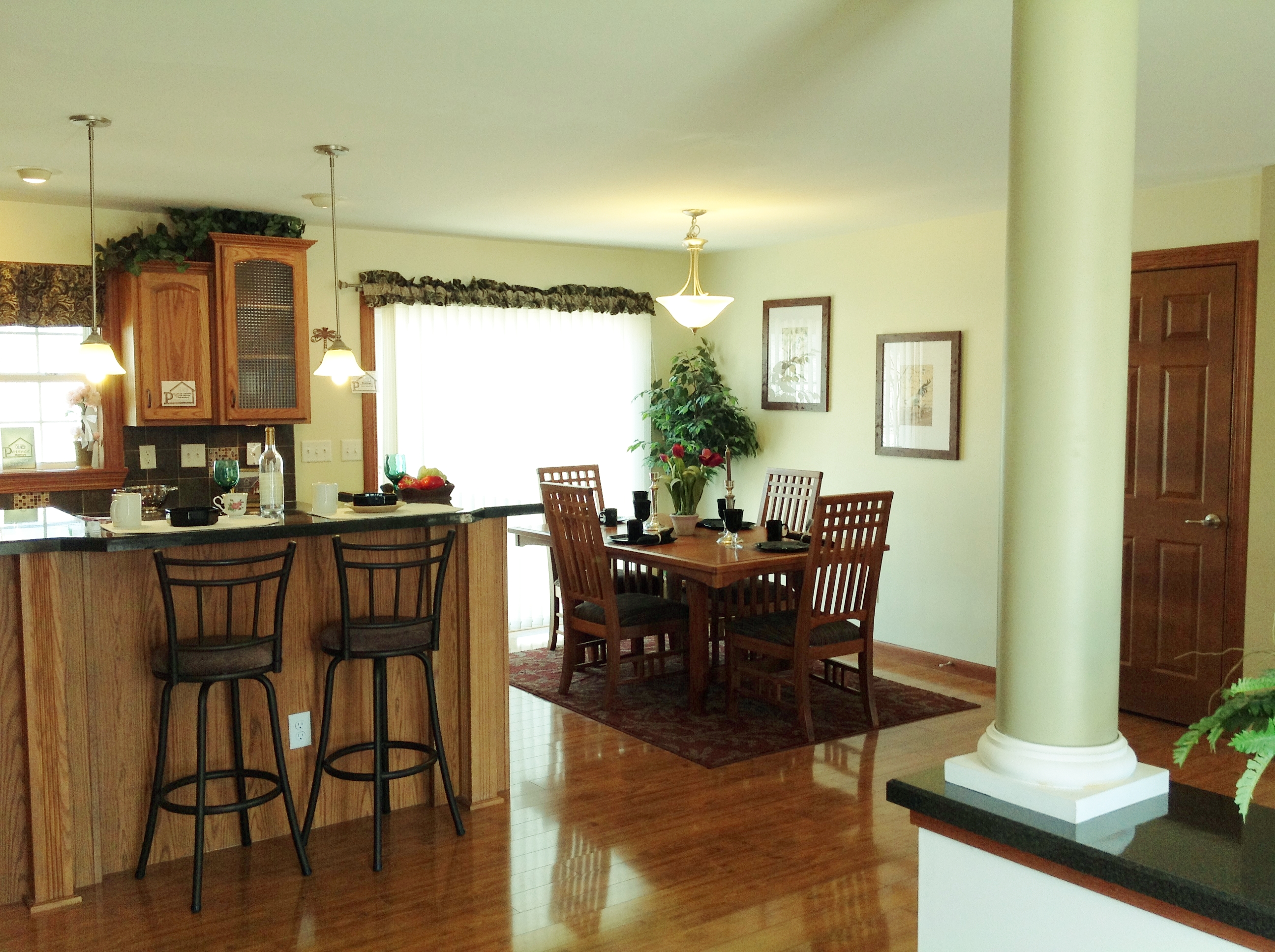 Kitchen and nook.