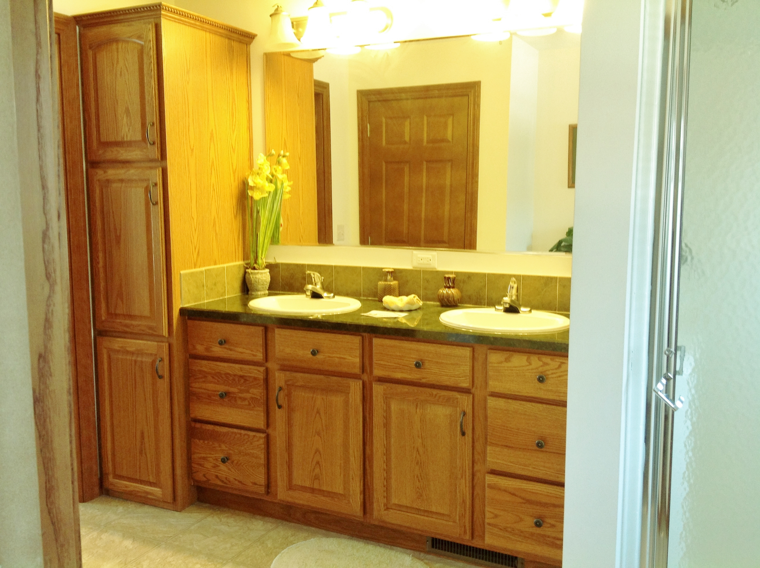 Love the storage in master bath.