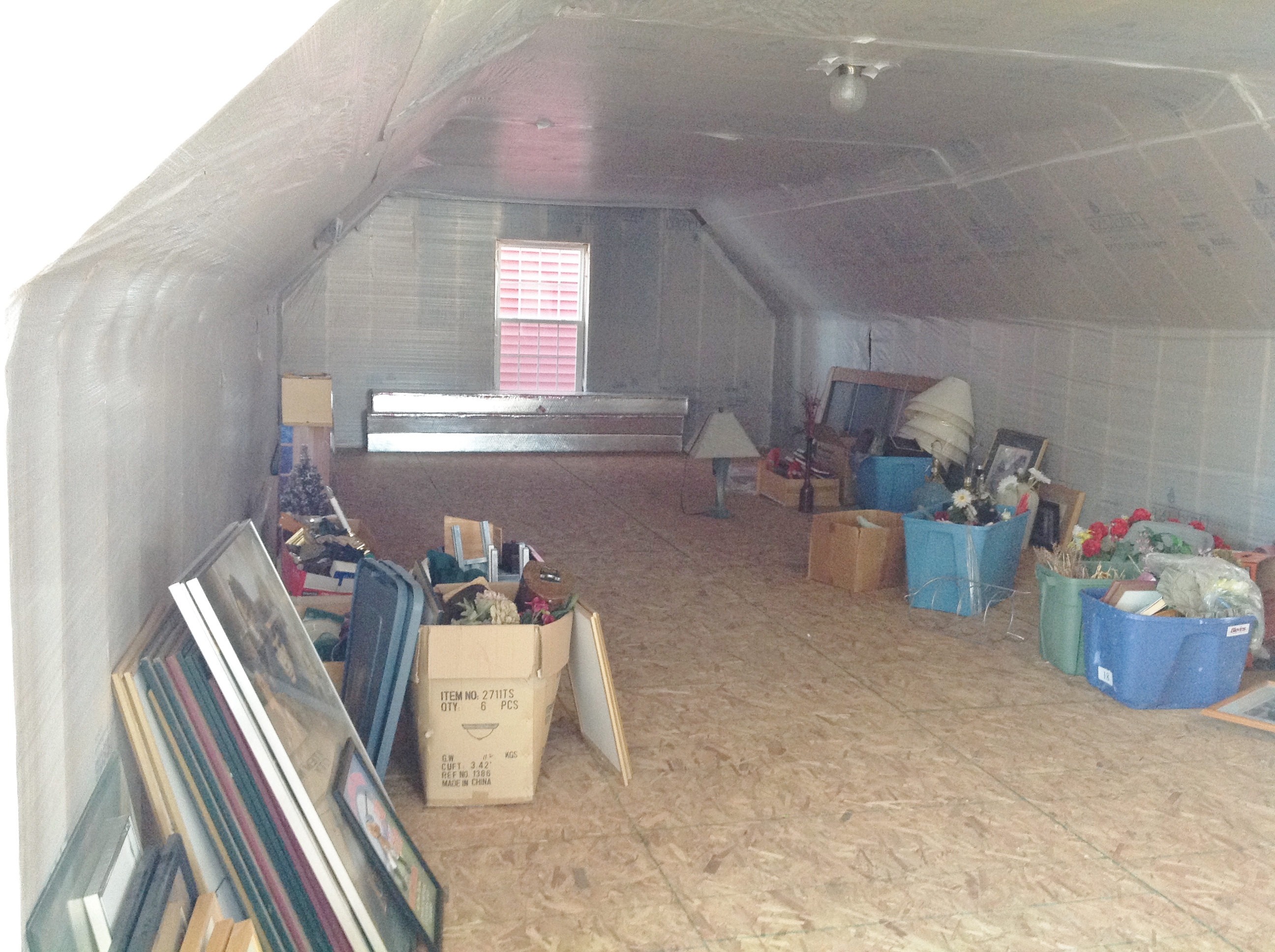 Attic space can be utilized as a bedroom or an office.
