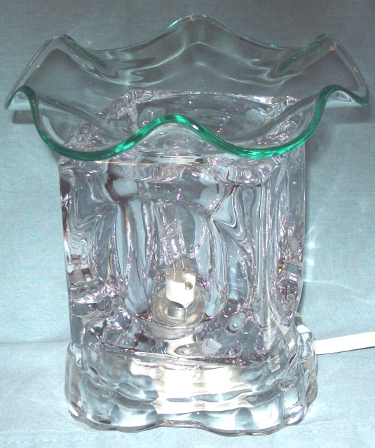 --306cl  Electric tart burner, oil warmer solid square glass shell designs clear
