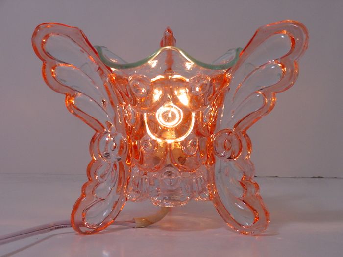 1Tart burner, Oil warmer, Rust Butterfly glass e59R