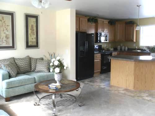 View from second living room to kitchen