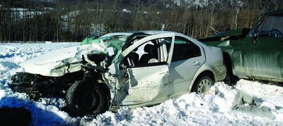 Drifting snow leads to two-car crash