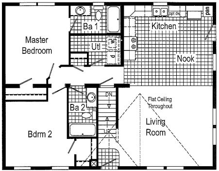 2 Bedroom Floor Plan as Displayed in Weedsport