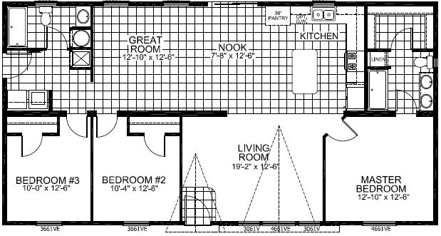 3 bedroom, living room and great room!