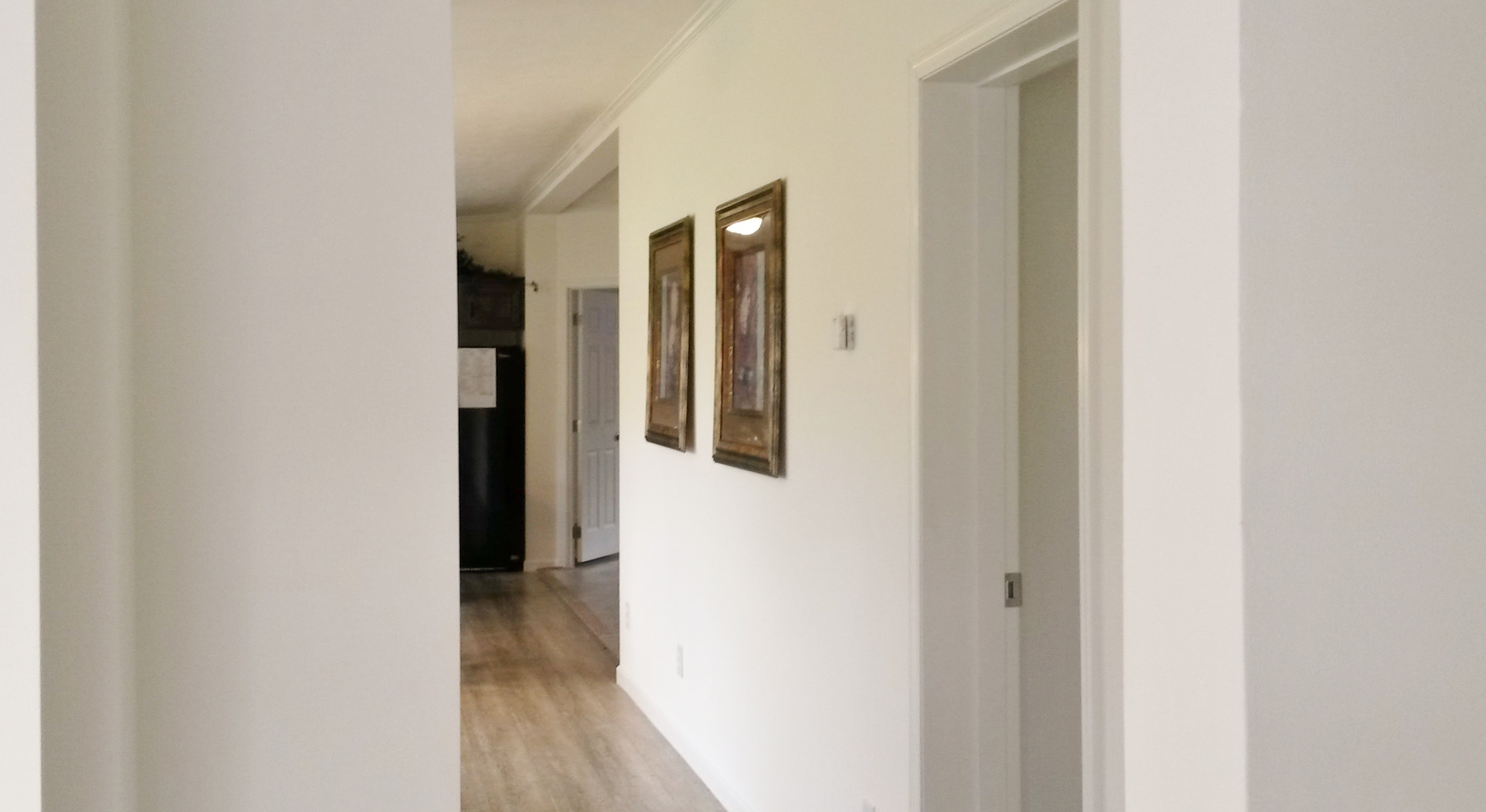 Hallway looking back to kitchen area