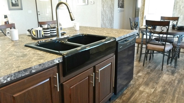 Black farm sink is included in the Prime Series