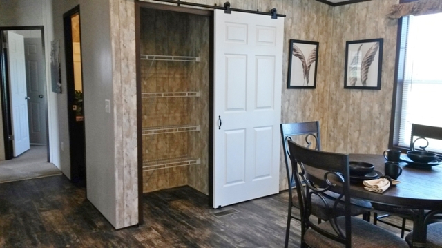 Barn style door in nook