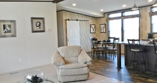When closed, the barn style door looks sharp