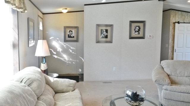View from the living room to the front door