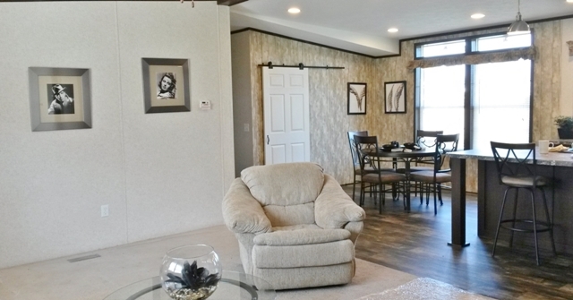 Living room and nook area