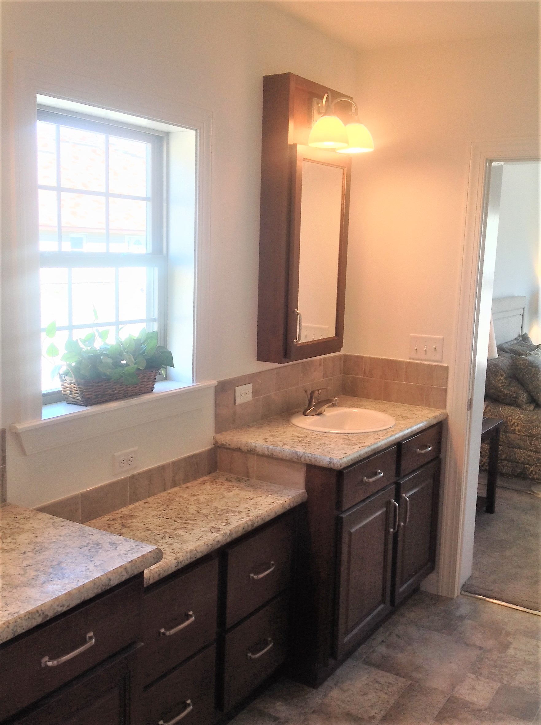Lots of space in the master bath