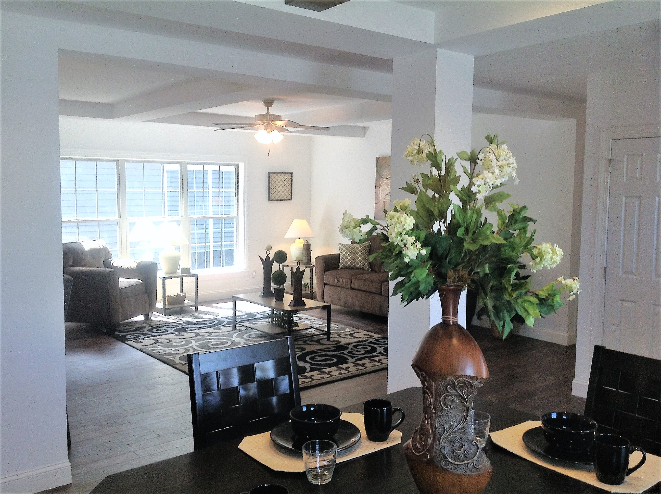 Dining area to view of living room
