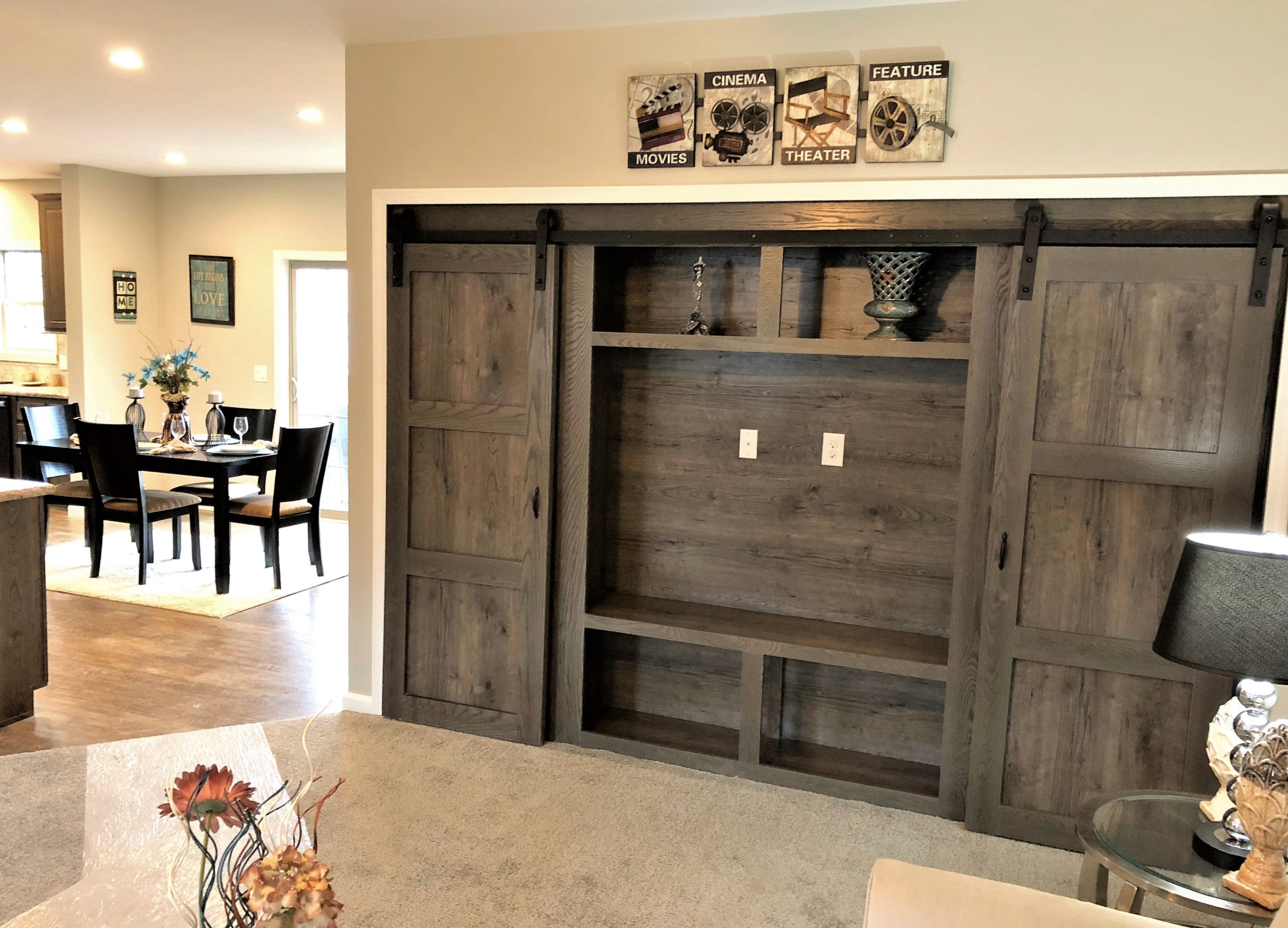Optional Entertainment Center with Barn Doors