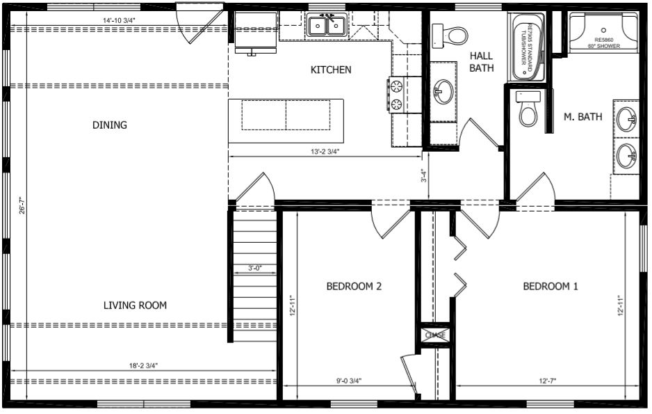 Floor Plan with Master Bath IPO Utility Room