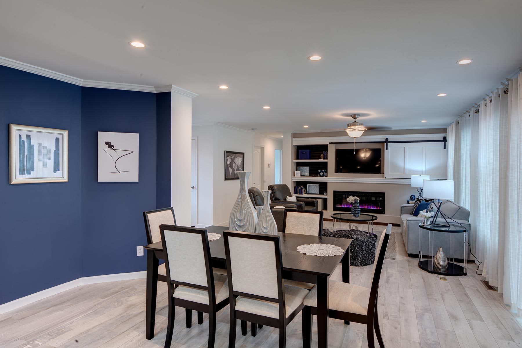 A View From Kitchen to Nook and Living Room