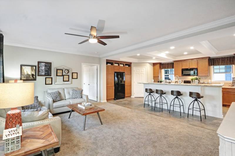 View Of The Living Room And Kitchen