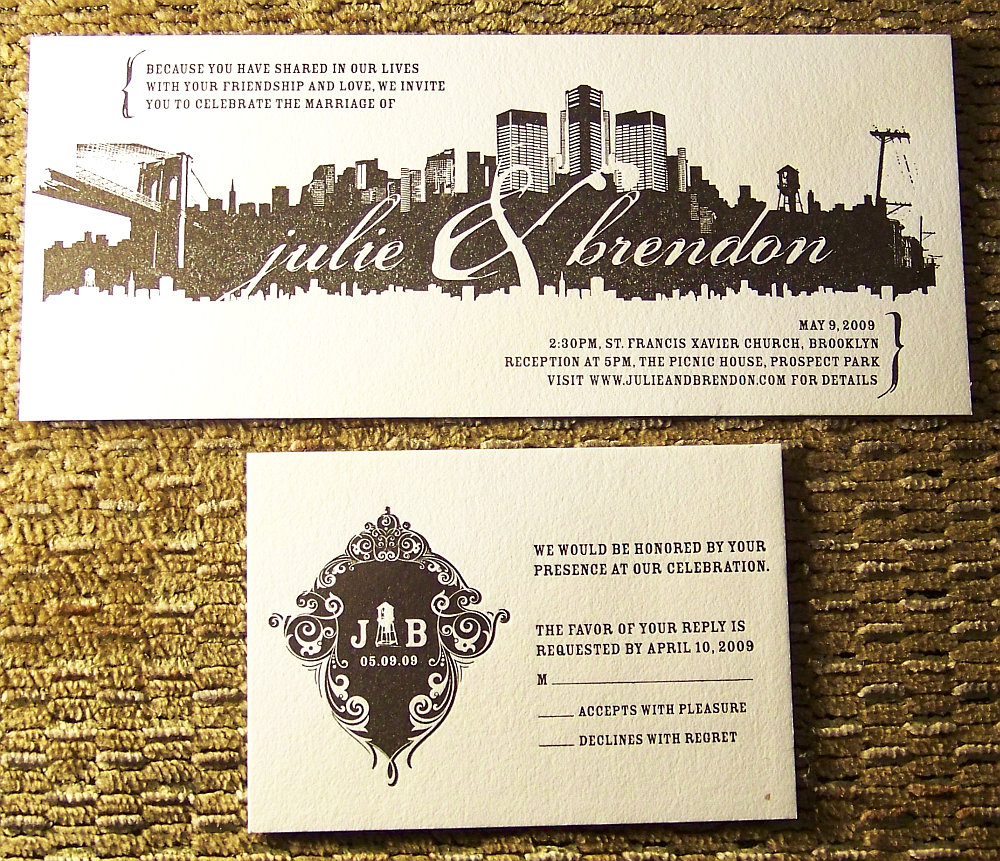 Wedding Invitation & RSVP Card Set