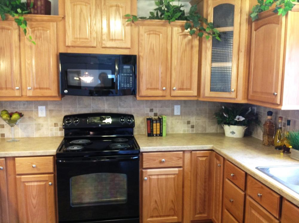 Raised panel oak cabinets