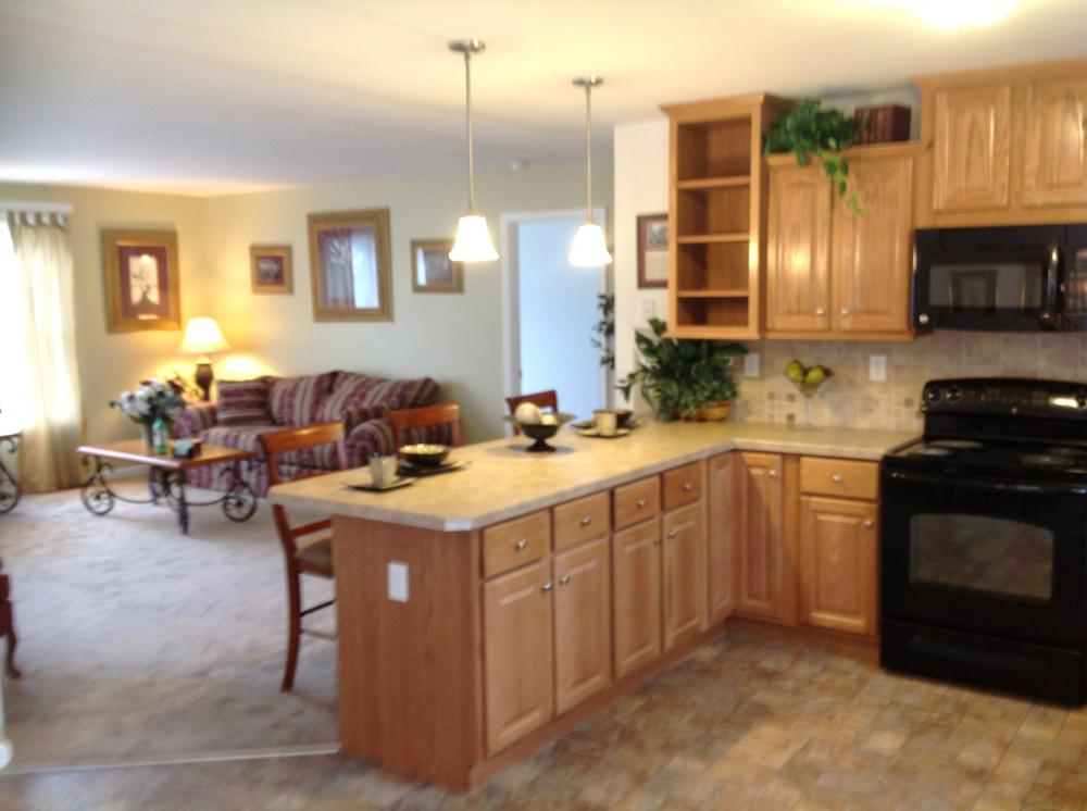 Spacious open kitchen and living area