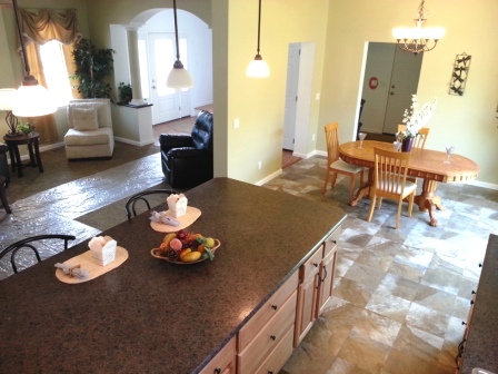 Kitchen and dining, laundry off dining area.