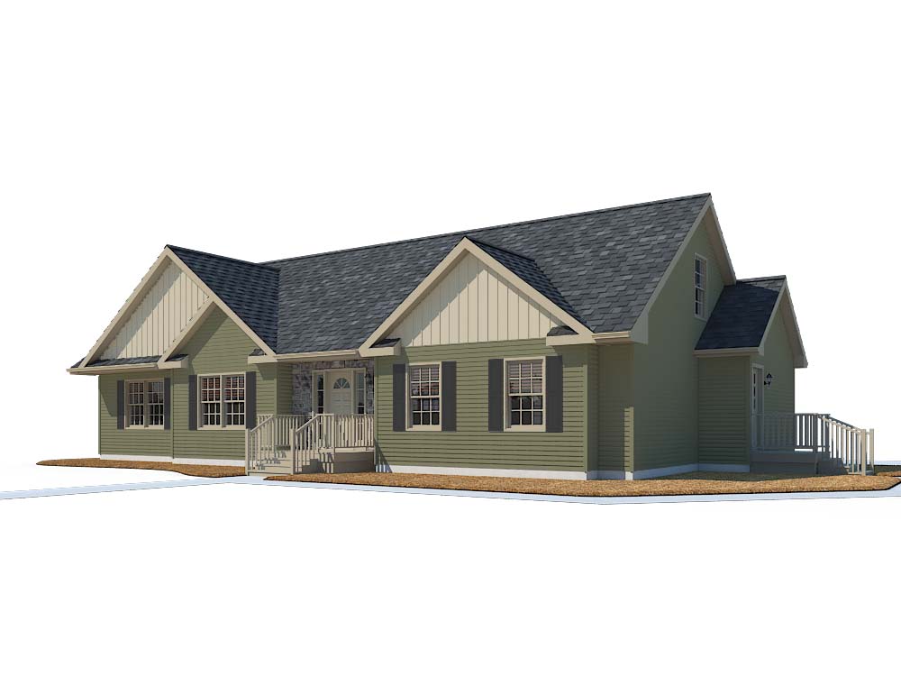 Rendering shows a 9/12 roof pitch.